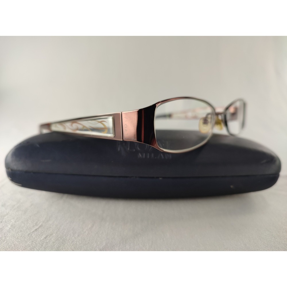 Float Milan 2923 Eyeglasses Frames Women Brown Rectangular White Swirl 50-16-135